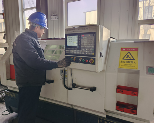 Manufacturing with CNC lathe.